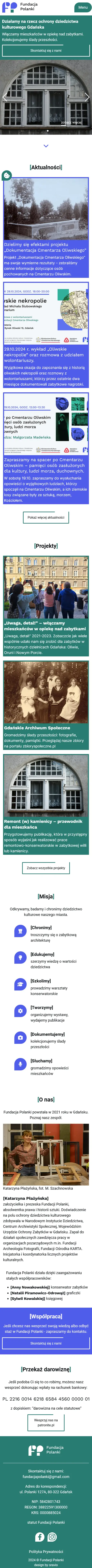 Fundacja Polanki mobile view