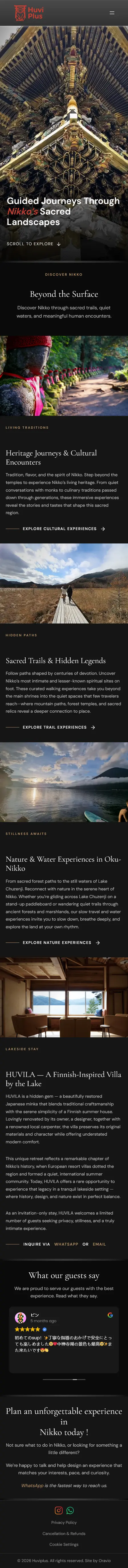 HuviPlus mobile view